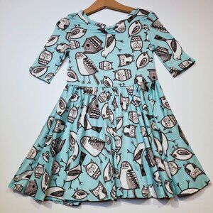 DotDotSmile Size 3/4 Ballerina Dress - NWT Blue with Birds Print
